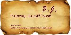 Pulszky Juliánusz névjegykártya